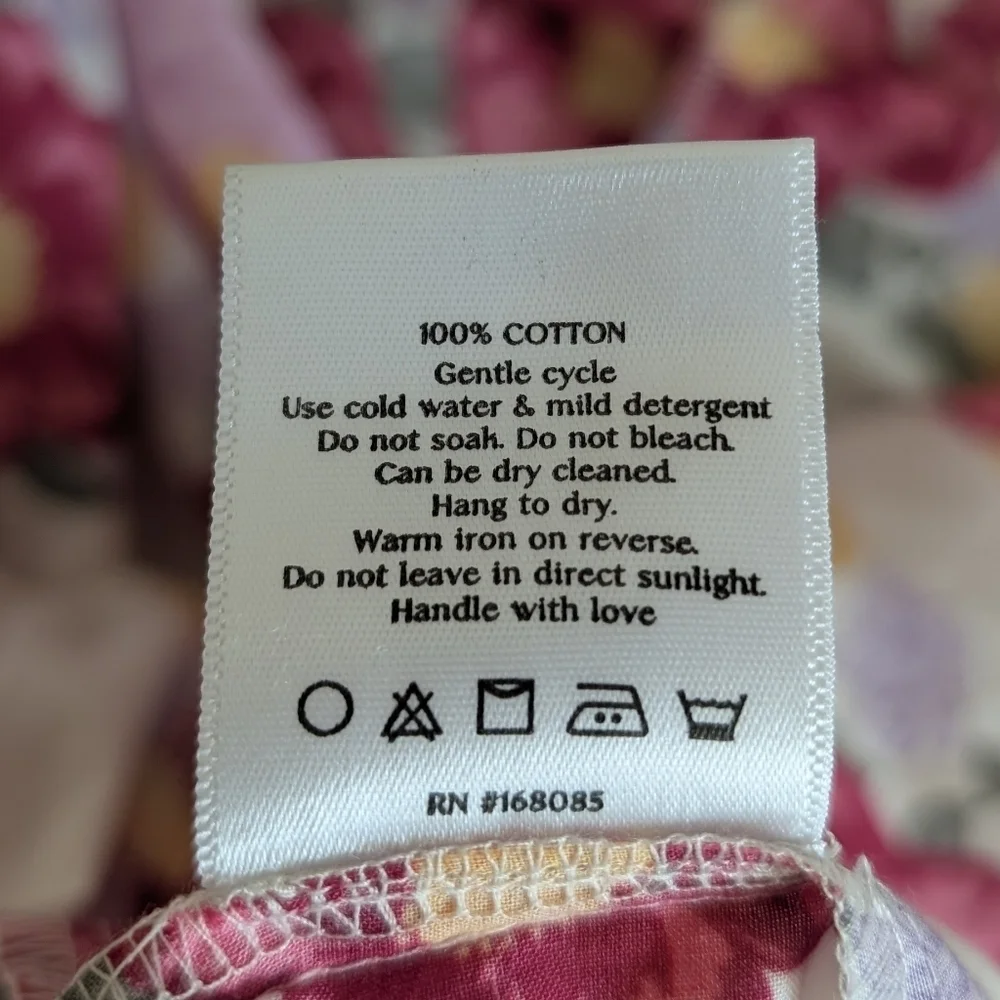 Beyond by Vera Maxi Pink Floral Dress Mia Villa Rose Small 100% Cotton - Picture 9 of 10